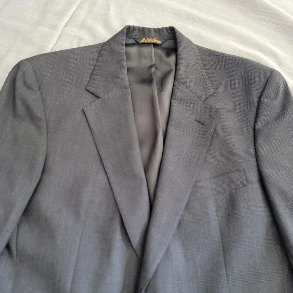 Brooks Brothers Sport Coat Blazer Plaid 2‎ Button Notch Lapel 42R USA Union Made